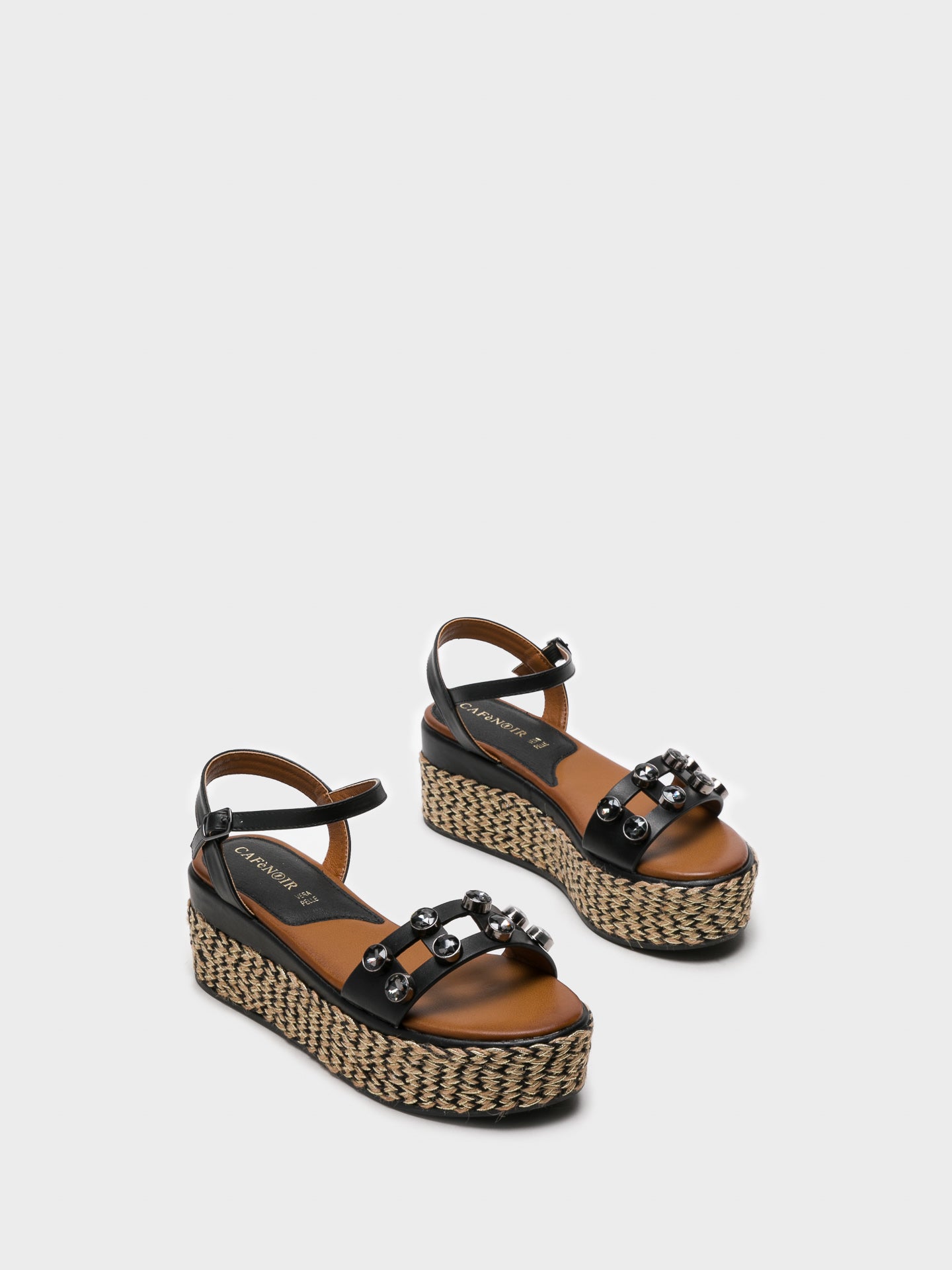 Cafè Noir Sandálias com Fivela em Preto